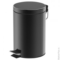 Ведро-контейнер для мусора с педалью ЛАЙМА, 12 л, глянцевое, цвет черный, 602850
