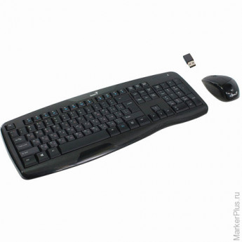 Набор беспроводной GENIUS KB-8000X, USB, клавиатура, мышь 2 кнопки + 1 колесо кнопка, черный, 313400