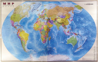 Карта "Мир" политическая 1:35млн. (0,58*0,9) картон ламин.