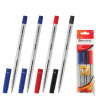 Ручки шариковые BRAUBERG 'Flash', набор 4 шт., корпус прозрачный, 0,7 мм, европодвес, 2 синих, черная, красная, 141035, комплект 4 шт