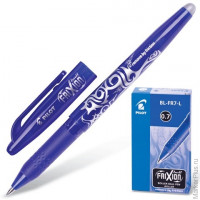 Ручка стираемая гелевая с грипом PILOT 'Frixion', СИНЯЯ, корпус синий, узел 0,7 мм, линия письма 0,35 мм, BL-FR-7
