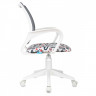Кресло детское Helmi HL-K95 R (W695) 'Airy', спинка сетка серая/сиденье ткань с рисунком red lips, пиастра, пластик белый