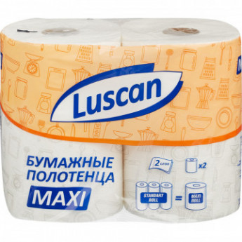 Полотенца бумажные LUSCAN Maxi 2-сл.,с тиснением, 2рул./уп.