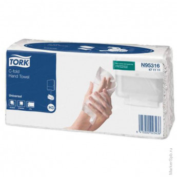 Полотенца бумажные листовые TORK Universal(С-сложение)(Н3), 2сл, 120л/пач, натуральные, 24x27,5см, 20 шт/в уп