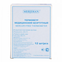 Термометр медицинский безртутный (НДС 20%) MERIDIAN, пластиковый футляр
