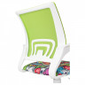 Кресло детское Helmi HL-K95 R (W695) 'Airy', спинка сетка салатовая/сиденье ткань с рисунком маскарад, пиастра, пластик белый