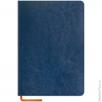 Записная книжка А5 120л. ЛАЙТ, кожзам, "Nebraska soft", синий, тонир.блок, ляссе, цв.срез