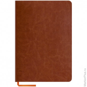 Записная книжка А5 120л. ЛАЙТ, кожзам, "Nebraska soft", коричневый, тонир.блок, ляссе, цв.срез