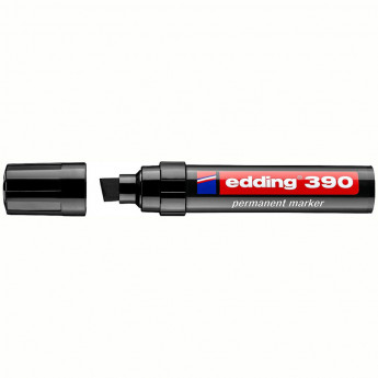 Маркер перманентный промышленный Edding "390" черный, скошенный, 4-12мм 10 шт/в уп