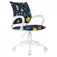 Кресло детское Helmi HL-K95 R (W695) 'Airy', спинка сетка/сиденье ткань с рисунком шаттл мультиколор, пиастра, пластик белый