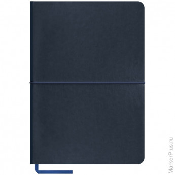Записная книжка А5 120л. ЛАЙТ, кожзам, "Caprice soft", синий, тонир.блок, ляссе, на резинке