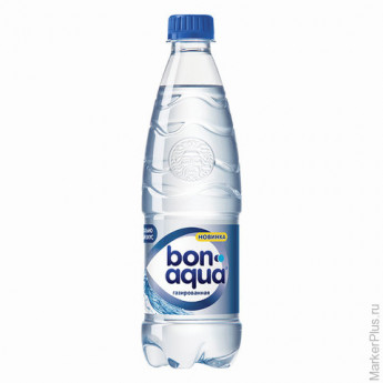 Вода газированная питьевая BONAQUA (БонАква), 0,5 л, пластиковая бутылка, 76808 12 шт/в уп