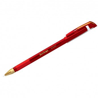 Ручка шариковая Berlingo 'xGold', красная, 0,7мм, игольчатый стержень, грип, 12 шт/в уп