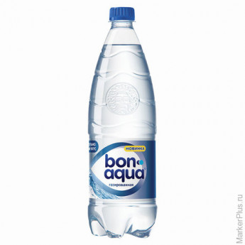 Вода газированная питьевая BONAQUA (БонАква), 1 л, пластиковая бутылка, 478305