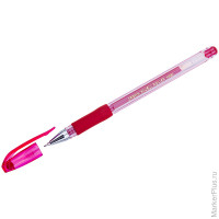 Ручка гелевая Crown 'Hi-Jell Needle Grip' красная, 0,7мм, грип, игольчатый стержень, штрих-код, 5 шт/в уп