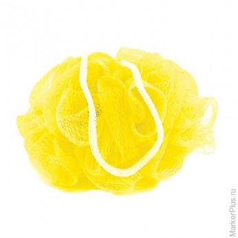 Мочалка для тела, нейлон, 32 г (9х9х9 см), желтая, "Шар", TIAMO "Original", 12627