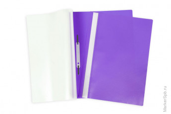 Папка-скоросшиватель пластик. А4, 160мкм, фиолетовая с прозр. верхом, 10 шт/в уп
