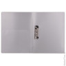 Папка с боковым металлическим прижимом и внутренним карманом BRAUBERG диагональ, серебристая, до 100 листов, 0,6 мм, 221358
