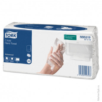 Полотенца бумажные листовые TORK Advanced (С-сложение)(H3), 2сл, 120л/пач, белые, 24х27,5см, 20 шт/в уп