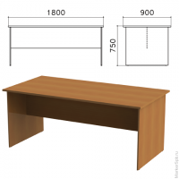 Стол для переговоров 'Монолит', 1800х900х750 мм, цвет орех гварнери, СМ18.3