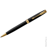 Ручка шариковая Parker 'Sonnet Matte Black GT' черная, 1,0мм, поворот., подар. уп.