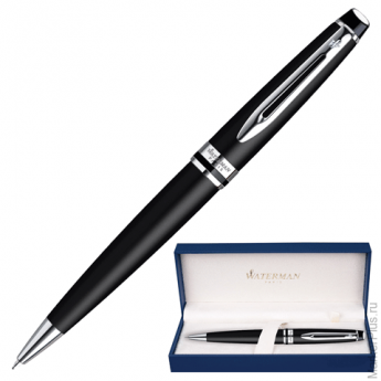 Ручка шариковая WATERMAN "Expert 3 Matt Black CT", корпус черный, матовый лак, латунь, палладиевое п