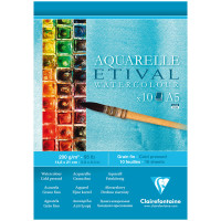 Альбом для акварели 10л., А5, на склейке Clairefontaine 'Etival', 200г/м2, холодное прессование
