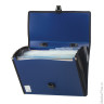 Папка-портфель пластиковая BRAUBERG 'ДИПЛОМАТ' А4 (330х245х35 мм) 13 отделений, фактура 'бисер', синяя, 226026