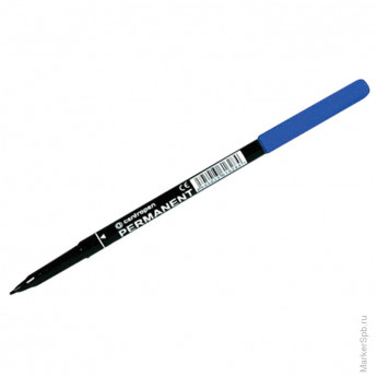 Маркер перманентный светостойкий синий, пулевидный, 1мм, 5 шт/в уп