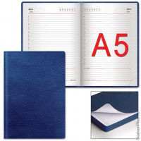Ежедневник недатированный А5 (138х213 мм) BRAUBERG 'Stylish', кожзам, гибкий, 160 л., синий, 126223