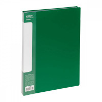 Папка с 80 вкладышами СТАММ 'Стандарт' А4, 30мм, 800мкм, пластик, зеленая