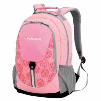 Рюкзак WENGER для старшеклассниц/студенток, розовый, серые вставки, 20 литров, 32х14х45 см, 31268415