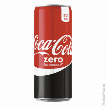 Напиток газированный COCA-COLA (Кока-кола) Zero, 0,33 л, жестяная банка, 225016