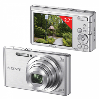 Фотоаппарат компактный SONY Cyber-shot DSC-W830, 20,4 Мп, 8x zoom, 2,7" ЖК-монитор, серебристый, DSC