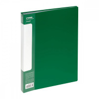 Папка со 100 вкладышами СТАММ 'Стандарт' А4, 30мм, 800мкм, пластик, зеленая