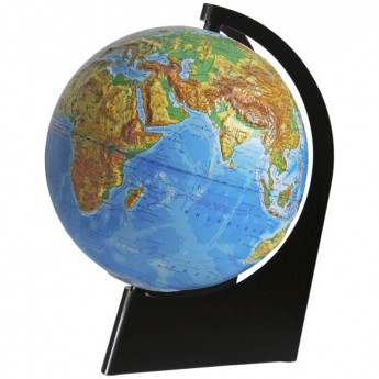 Глобус физический рельефный Глобусный мир, 21см, на треугольной подставке
