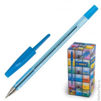 Ручка шариковая BEIFA 927, корпус прозрачный, металлический наконечник, 0,5 мм, синяя, AA927-BL
