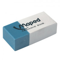Ластик MAPED 'Technic Duo', 39х17,6х12,1 мм, бело-синий, прямоугольный, 511710, 5 шт/в уп