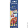 Карандаши цветные утолщенные STAEDTLER "Noris Club", 6 цветов, трехгранные, 4 мм, европодвес, 128 NC6