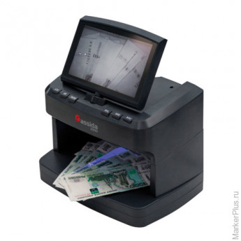 Детектор банкнот CASSIDA 2300 DA, ЖК-дисплей 18 см, просмотровый, ИК, УФ, антитокс, спецэлемент "М",