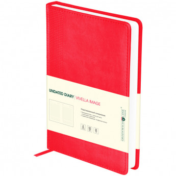 Ежедневник недатированный, A5, 160л., кожзам, GreenwichLine "Vivella Image", красный