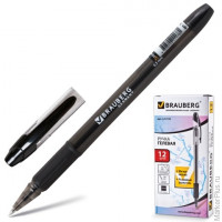 Ручка гелевая BRAUBERG 'Samurai', корпус прозрачный, толщина письма 0,5 мм, резиновый держатель, черная, 141178