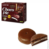 Печенье LOTTE 'Choco Pie Cacao' ('Чоко Пай Какао'), глазированное, картонная упаковка, 336 г, 12 шт., комплект 12 шт
