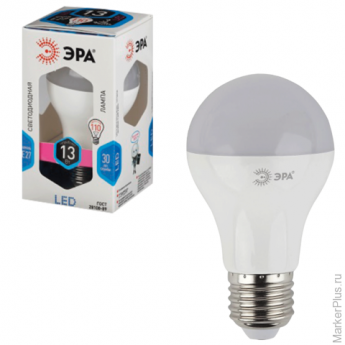 Лампа светодиодная ЭРА, 13 (110) Вт, цоколь E27, грушевидная, холодный белый свет, 30000 ч., LED smd