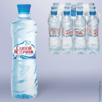 Вода негазированная питьевая 'Святой источник', 0,5 л, пластиковая бутылка, 12 шт/в уп