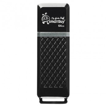 Флеш-диск 64GB SMARTBUY Quartz USB 2.0, черный, SB64GBQZ-K
