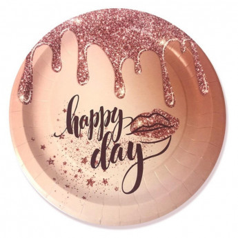Набор тарелок бумажных Happy Day 23см 6шт/уп 6073251, комплект 6 шт