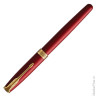 Ручка перьевая PARKER "Sonnet Lacquer GT", корпус красный лак, нержавеющая сталь, позолоченные детали, 1931478, черная