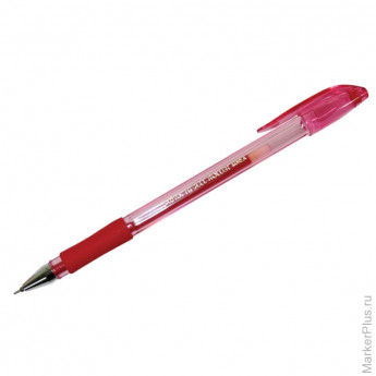 Ручка гелевая красная, 0,7мм, игольчатый стержень, грип