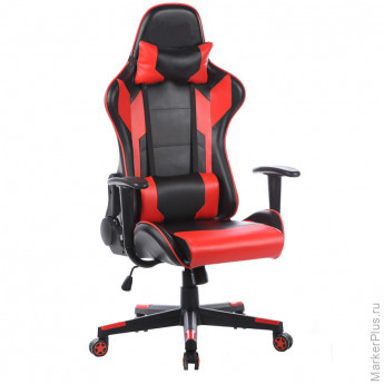 Кресло игровое Helmi HL-G01 "Victory", искусственная кожа, черная/красная, 2 подушки